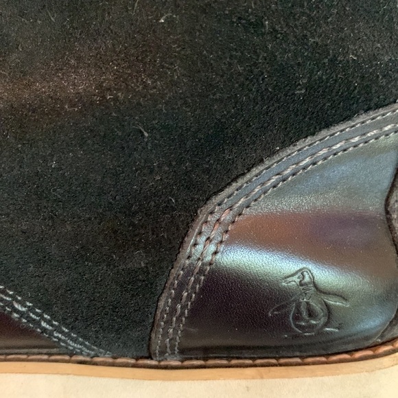 Original Penguin Ned Boots Black Leather Suede Lace-Up Chukka Men's US 10 - Picture 5 of 7